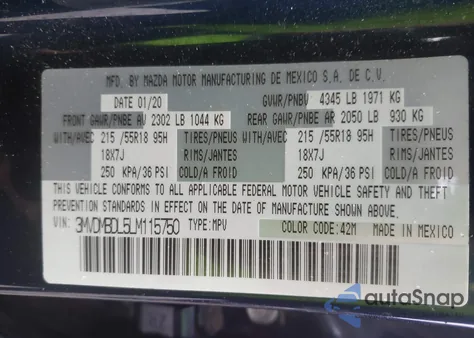 2020 Mazda Cx-30 Preferred Package from USA, damaged, VIN 3MVDMBDL5LM115750